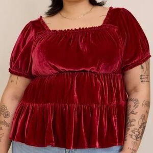 Torrid Red Babydoll Top 1X